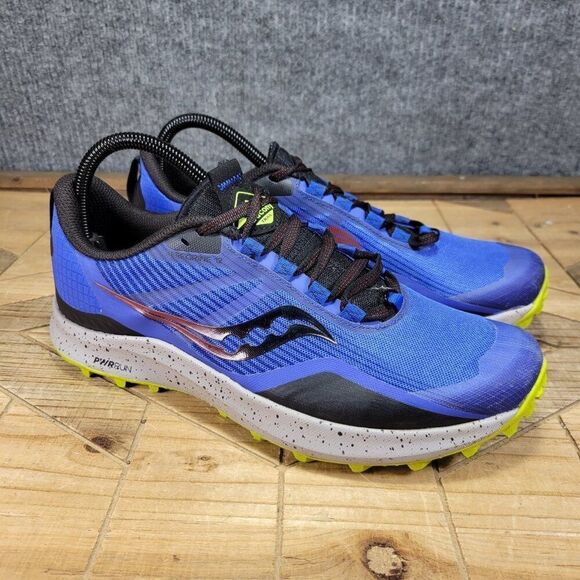 Saucony Peregrine 12 Running Sneakers Blue Raz Acid S20737-25 Mens US Size 8 .5 - Picture 1 of 12